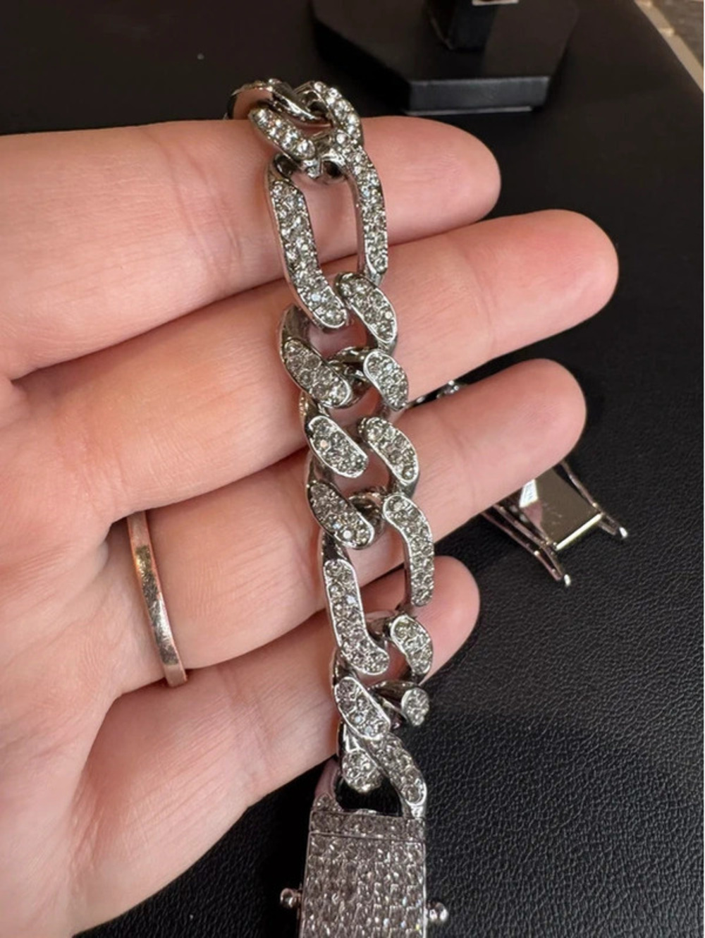 AJ 8 inch high quality bling Cuban bracelet